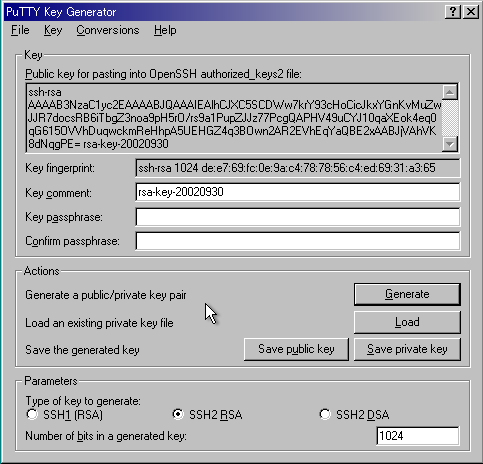 PuTTY - puttygen.exe - 2